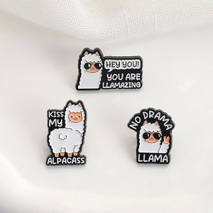 <span class=keywords><strong>Kiss</strong></span> My alpacass หมุดเคลือบไม่มีละคร Llama น่ารักตลกอัลพาก้าป้ายสันติภาพเข็มกลัดสัตว์ปกเครื่องประดับของขวัญสำหรับเพื่อน - Product Image 3