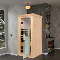 Salle de sauna infrarouge lointain en bois de qualité supérieure, sauna en bois unique pour la maison, intérieur luxueux, pour un confort ultime
