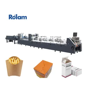 4 Folds Luolan AS Fully Automatic High Speed Printing Carton Box Folder Gluer 300m/min Pressing Type Folding Gluing Machine