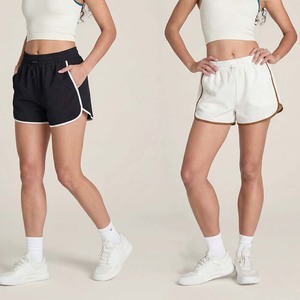 Shorts <span class=keywords><strong>de</strong></span> jogging décontractés pour femmes, style rétro <span class=keywords><strong>vintage</strong></span>, coupe ample, jambe large, mi-longueur, respirants, avec fente latérale, tissés, color block, pour le <span class=keywords><strong>tennis</strong></span> - Product Image 1