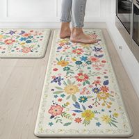 Lot de 2 tapis de cuisine en PVC lavables, anti-fatigue, rembourrés, imperméables, antidérapants, adaptés aux animaux domestiques, antimicrobiens, pour un confort optimal lors de la tenue debout