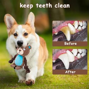 Eco-Friendly Plush Squeaky Dog <b>Toys</b> with Cotton Rope Interactive Chew <b>Toy</b> for Puppies and Small Dogs Teeth Cleaning&Tug Training - Product Image 2