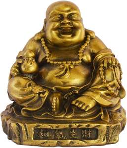 Feng Shui ornements <span class=keywords><strong>Fengshui</strong></span> laiton assis bouddha riant avec argent grenouille protéger maison paix richesse décoration - Product Image 1