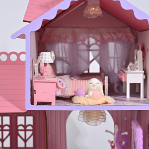 2025 Mới Xs Knowme Tự Làm Con Búp Bê Bằng Gỗ Nhà Kit Lớn Màu Hồng Mô Hình Đồ Chơi Với Đồ Nội Thất Cho Trẻ Em Đồ Chơi Nhỏ Nhà - Product Image 5