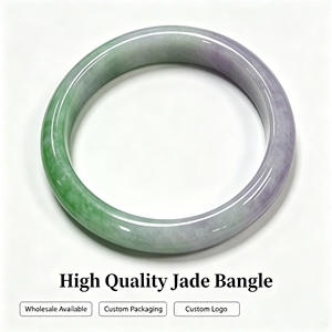 Brazalete de Jade Chun Dai Cai Premium al por Mayor, Brazalete de Jadeíta Natural de Dos Colores, Verde Lavanda, para Regalo de Aniversario - Product Image 5