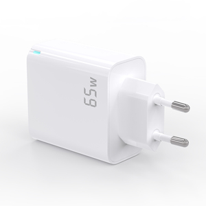 Chargeur GaN PD électrique 65W en promotion, 1 USB + 2 ports Type C, charge rapide OTP pour 15/Tablette/Ordinateur portable, prise UK/US/EU - Product Image 2