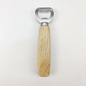 Ouvre-bouteille en acier inoxydable avec manche en bois de Yangjiang, matériau en bambou rond XR5003 - Product Image 1