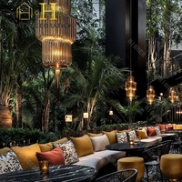 Design d'intérieur de restaurant Design de comptoir de bar en marbre personnalisé Tables et chaises en gros pour la décoration de restaurant