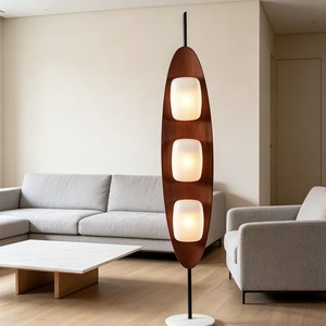 Vintage Style Solid Wood Floor Lamp Three Color Changing Red <b>Light</b> Home Living Room Bedroom Study Nordic Modern Minimalist - Product Image 3