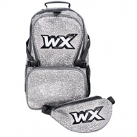 Sac banane unisexe à fermeture éclair orné de strass scintillants, ensemble sac à dos assorti, sac d'école pour la danse et le cheerleading avec logo personnalisé