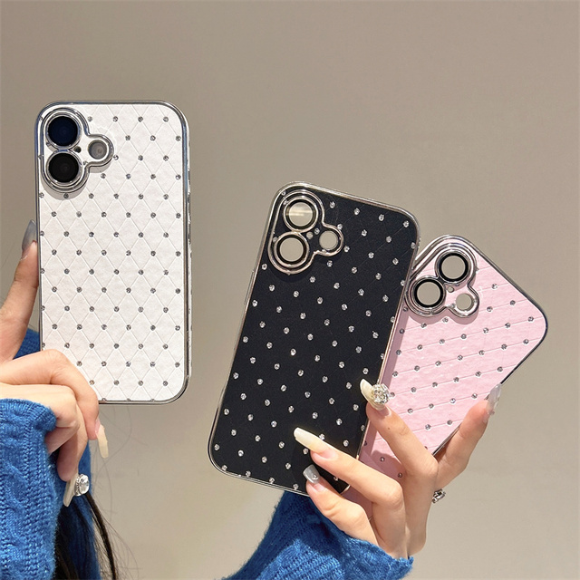 Advanced Luxury Flash Diamond Diamond Leather Mobile for Phone case for Apple 17Promax IPhone16plus Shockproof 14 Women's 13 12