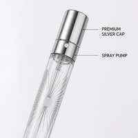 Flacon de parfum vide personnalisé 35 ml rechargeable format voyage, atomiseur en verre noir et argent de luxe avec capuchon métallique, vente en gros