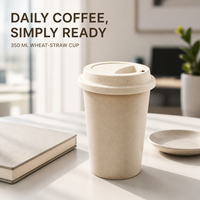 Gobelet à café en plastique à double paroi personnalisé JUNVOY avec couvercle à boire directement, élégant et coloré, pour le bureau, réutilisable, vente en gros