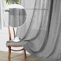 Tissu de rideau en lin transparent en promotion, largeur 300 cm, 100 % polyester pour salon, chambre à coucher, textile de maison