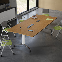 Table de conférence moderne en bois massif, pieds réglables, design pliable, caractéristiques écologiques, multifonctionnelle pour la maison, le bureau, la salle à manger