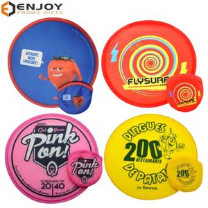 Mini ventilatore portatile pieghevole e personalizzato con tasca pieghevole in Nylon per ripiegare i ventilatori a mano rotondi a disco volante - Product Image 3