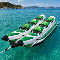 Bateau banane gonflable à double tube et double rangée avec sièges antidérapants et poignées de sécurité pour sports nautiques