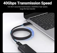 Cable de Datos USB 4.0 Tipo-C, Cable de Carga Rápida de 240 W con Velocidad de 40 Gbps, Compatible con Video HD de 8K, Thunderbolt 3/4 para Teléfono, Switch, iPad