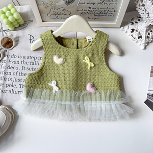 Ensemble deux pièces pour <span class=keywords><strong>bébé</strong></span> <span class=keywords><strong>fille</strong></span>, style princesse coréenne, printemps automne, nouveau, veste en maille occidentale, pantalon, fibre de polyester - Product Image 2