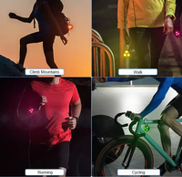 Lampe LED en silicone pour sac à dos, 3 LED, 3 modes, pour cyclisme nocturne, éclairage de sécurité pour cadre de vélo, vente en gros usine