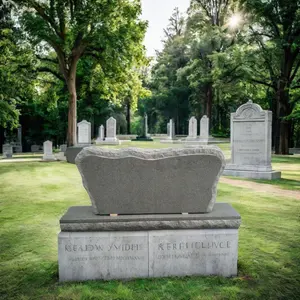 Simple Serp Top Style American Style Dark Grey G654 Granite Monuments Marble Tombstones For Memorial Cemeteries