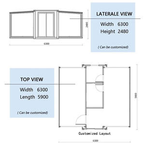 Venta al por mayor caja de expansión de doble ala casa plegable dormitorio plegable de lujo portátil moderna casa contenedor expandible - Product Image 6