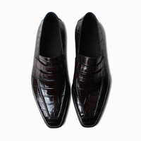 Chaussures pour hommes haut de gamme à motif crocodile, mocassins italiens en cuir verni, élégantes chaussures habillées à enfiler pour mariage