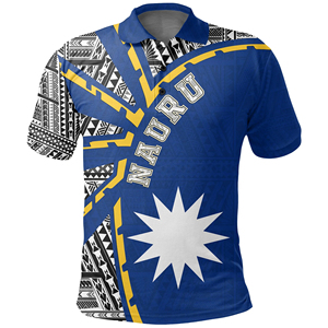 Polo estiva Nauru bianca per uomo stampa digitale Nauruan da uomo t-Shirt da <span class=keywords><strong>Golf</strong></span> a manica corta personalizzate t-Shirt Polo traspirante sfuse