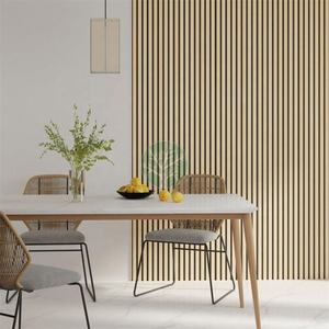 Modern Design Akupanel Polyester Fiber Slatted Wall Panels Hotel Application Acoustic Slat Panel NRC 1.1 Fireproof - Product Image 3