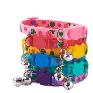 Haustier Halskette Kätzchen Halsband Hunde halsband Cartoon Katze Tasmas Halsband Mit Glocken hals riemen Polyester Verstellbare Schnalle Kätzchen Welpe - Product Image 1