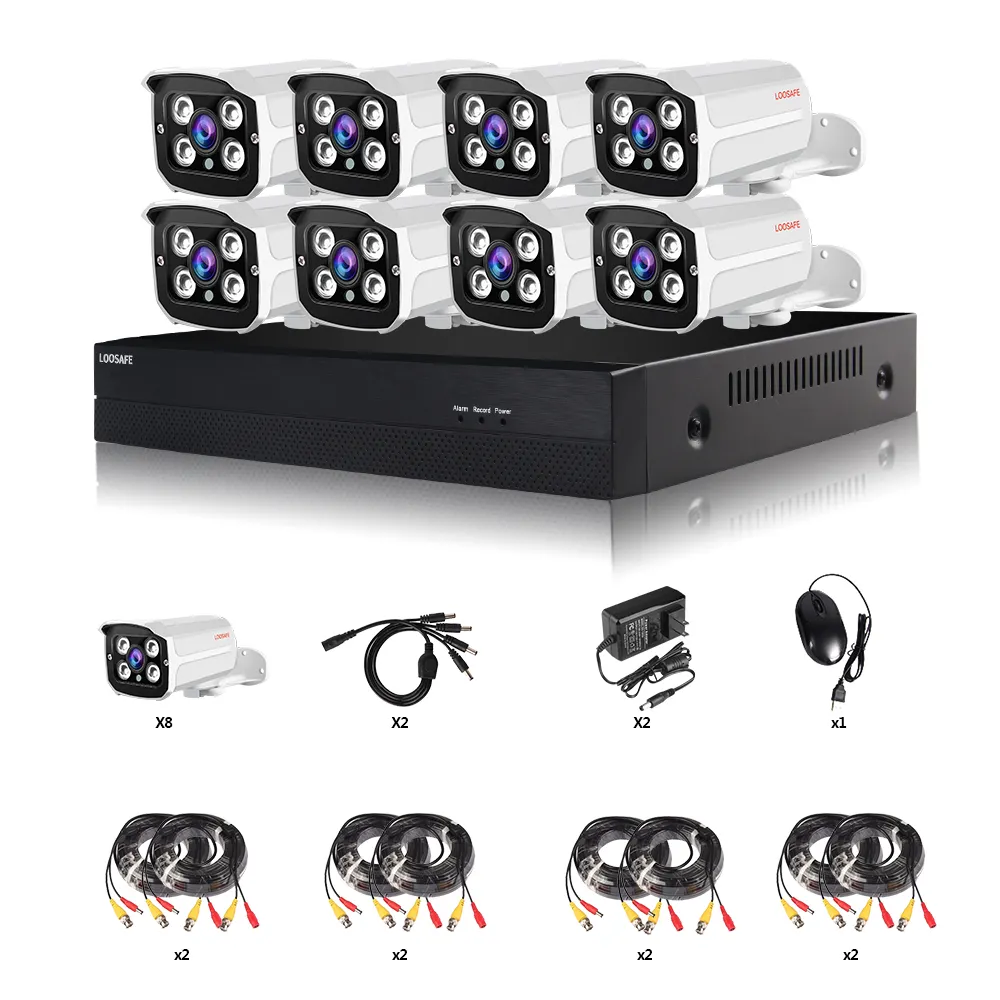 LOOSAFE 8CH 1080P Security Surveillance AHD camera System CCTV DVR KIT system