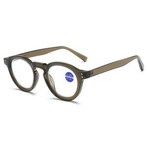 Vintage <strong>Round</strong> Two Color Frame Presbyopia <strong>Glasses</strong> Anti Blue Ray Lightweight Flexible Temple Reading Eyewear for Elderly Daily Use - Product Image 5