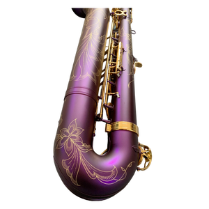 東洋音楽プロ仕様 パープルラッカー仕上げ バリトンサックス - ローア 保護PCフライトケース付き - Product Image 4