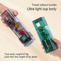 Bouteille d'eau sport carrée minimaliste portable en Tritan avec infuseur à thé et paille – Tasse à café et eau pour l'extérieur
