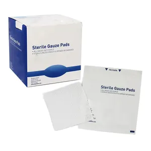 Benutzer definierte Wund versorgung Home Erste Hilfe Sterile Pads Individuell verpackt Absorbent Strong Cotton Gaze Schwamm