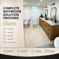 Ensemble complet de salle de bain moderne de haute qualité avec robinet en laiton personnalisable, toilettes intelligentes, miroir LED et meuble-lavabo pour salle de bain d'hôpital