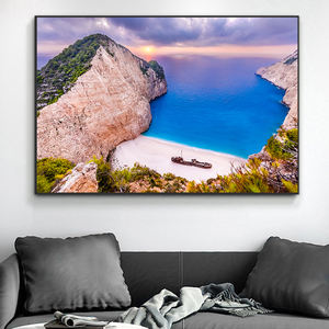 Zakynthos isla <span class=keywords><strong>Grecia</strong></span> paisaje lienzo pared arte Navagio playa océano paisaje marino pared decoración Cuadros <span class=keywords><strong>pintura</strong></span> - Product Image 3
