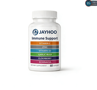 Complément alimentaire JAYHOO pour le soutien immunitaire avec vitamine C, zinc, vitamine D3, bulbe d'ail, sureau, échinacée, 60 capsules