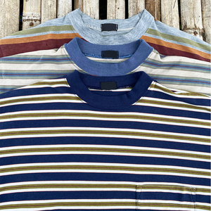 T-shirts personnalisés 100% coton, t-shirts unis à rayures pour hommes, t-shirt décontracté ample, 200 g/m², t-shirt unisexe à rayures à manches courtes pour l'été - Product Image 4