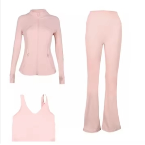 Completo Sportivo Personalizzato da <span class=keywords><strong>Donna</strong></span> in 3 Pezzi: Giacca, Leggings e Top per Corsa, Fitness e Yoga - Product Image 6