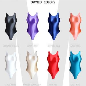 Traje de Baño Metálico de Una Pieza Personalizado Multicolor para Mujer, Traje de Baño Deportivo, Traje de Baño Adelgazante, Bikini Color Caramelo - Product Image 2