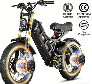 Bicicleta Eléctrica Innovadora con Doble Suspensión y Neumáticos Anchos, Diseño de Motocicleta, Estilo Moped, Versión City Cruiser, Nueva Llegada 2026 - Product Image 1