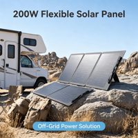 Chargeur solaire monocristallin pliable léger 200W, multi-ports Type-C USB DC, panneau solaire portable pour le camping en plein air