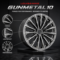 Nouvelle jante en alliage d'aluminium forgé à 15 rayons, style turbine, bicolore, finition usinée argent et bronze, logo personnalisé, jante de voiture 16-22 pouces