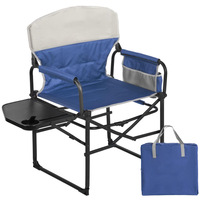 Chaise de camping pliable en aluminium Entai OEM, robuste, surdimensionnée, portable, avec table latérale pour une utilisation en extérieur et en cuisine
