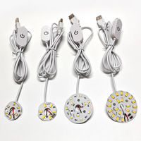 Puce LED 5V, carte source lumineuse monochrome, bicolore, multicolore, lampe de bureau DIY, veilleuse à intensité variable avec télécommande tactile