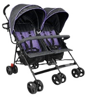 Poussette double pliable compacte et détachable pour bébés, prix de gros fabricant, tissu Oxford, cadre en acier inoxydable, 20 kg