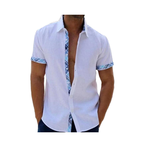 Chemise décontractée à manches courtes et col à revers pour homme, style hawaïen, idéale pour les vacances à la plage, tailles S-3XL, respirante, unie, pour l'été - Product Image 4