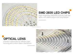 185Lm/W 220-240v CEE Lampu <span class=keywords><strong>Highbay</strong></span> Dapat Disesuaikan 250w Bulat Pabrik UFO High Bay <span class=keywords><strong>Light</strong></span> dengan 2 Sensor - Product Image 5