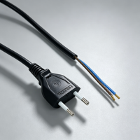 Câble d'alimentation VDE EU à deux broches H03VVH2-F, fiche 2 pôles 10 2,5A 250V, câble dénudé femelle pour appareils électroménagers, rallonge électrique